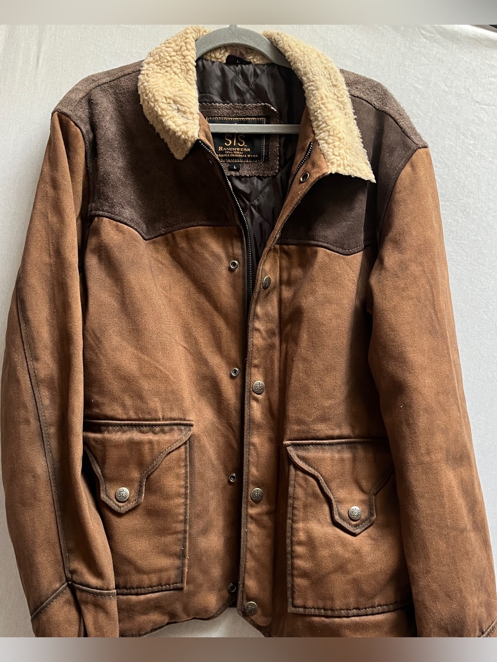 STS Ranchwear The Daybreak Sherpa Collar Leather Jacket Size L